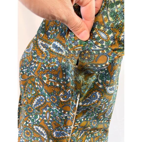 1970s Faux Two-Piece Paisley Dress – Size 12, Lined, Side Zip, Flaws - Picture 11 of 16